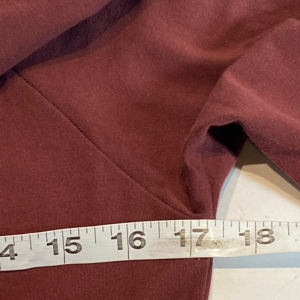 Prana Long Sleeve Dress Casual Stretch Knee Length Rust Red Organic Cotton S - Picture 8 of 8